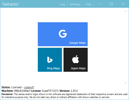 User-friendly interface of Fastractor
